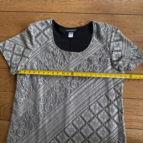 Vintage Georgio Sant Angelo Cocktail Dress SZ 20 Gold Black - Picture 4 of 8